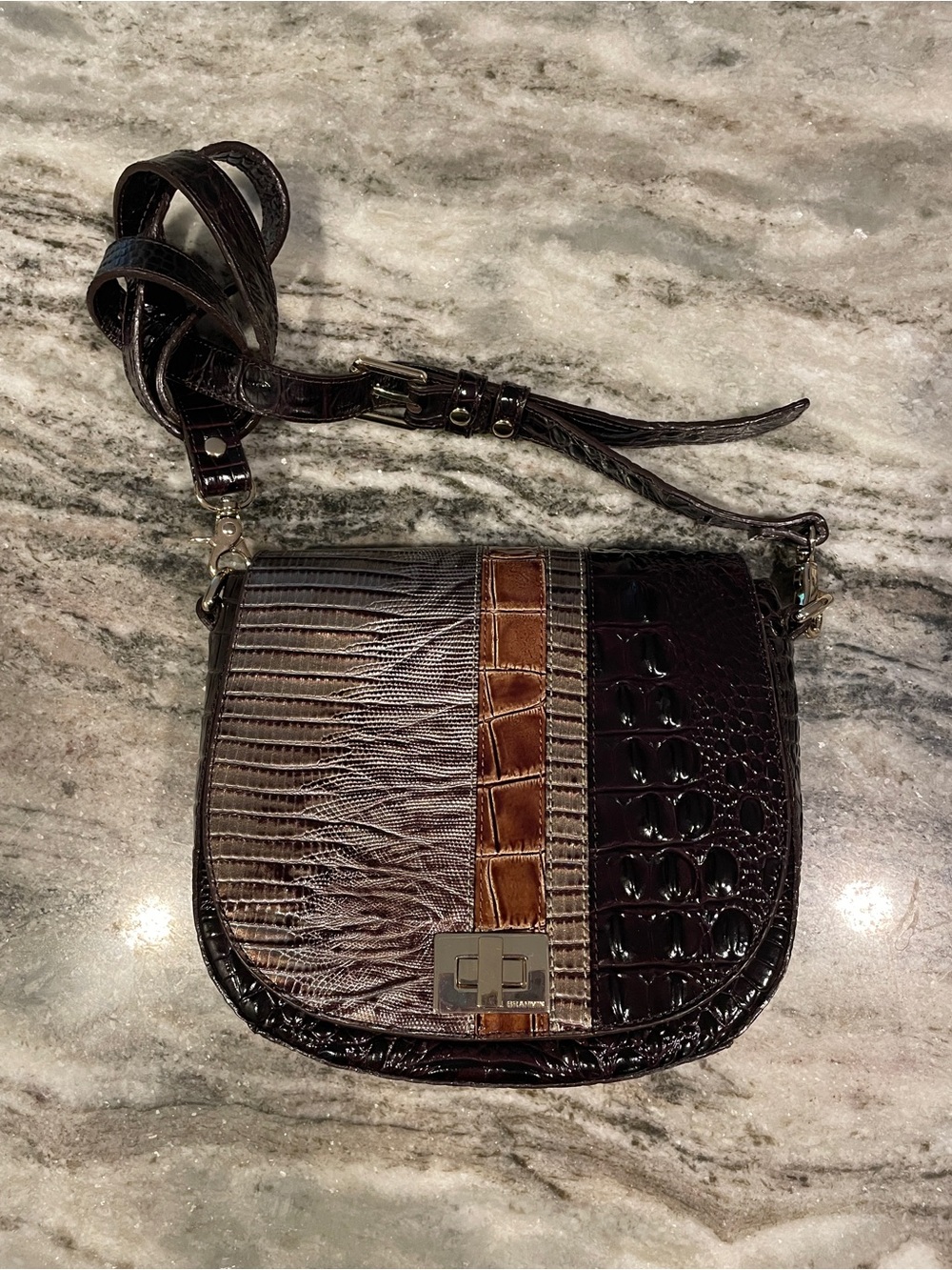 NWOT Brahmin Tillie Embossed Leather Crossbody Bag - Picture 3 of 10